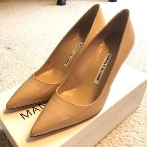 Manolo blahnik bb70mm nude patent